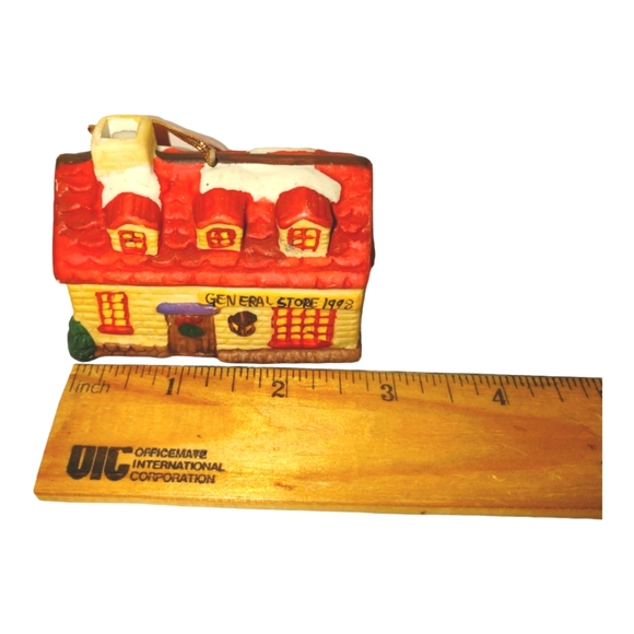 Vintage Ceramic General Store With Bell Ornament or Craft Charm Accent - Picture 3 of 8